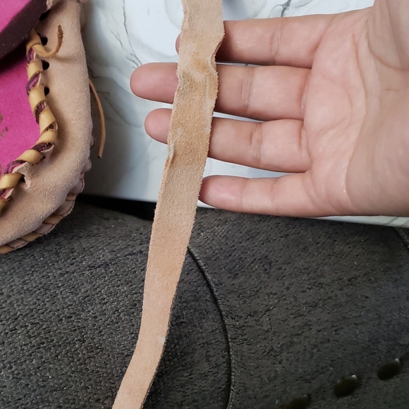 Purse pink leather hand crafted - Picture 6 of 12